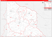 Van Zandt County Wall Map Red Line Style